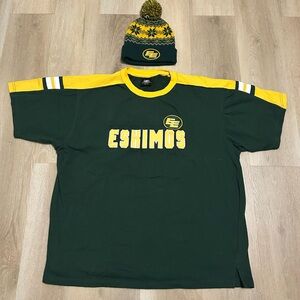 Green and Yellow Eskimos T-Shirt and Beanie Set